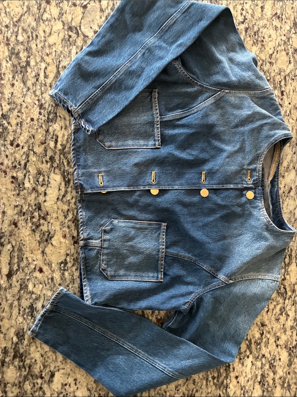 Denim Button-Front Jacket in Classic Blue Michael Kors